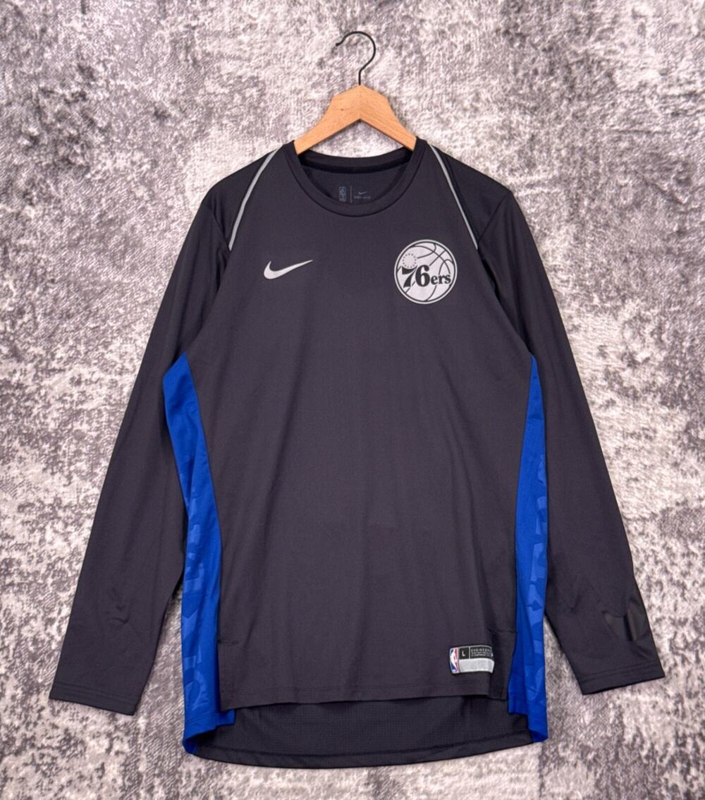 Nike Shirt Large Mens Philadelphia 76ers Player Issue Sideline Warmup Pullover
